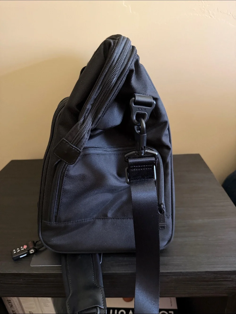 Tumi Black Nylon Framed Soft Duffel
